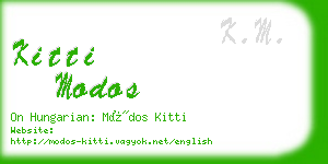 kitti modos business card